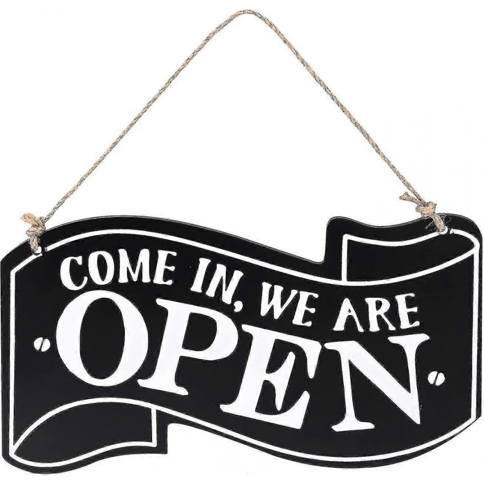 Open Closed Sign For Shop 14x25cm Wooden Plaque Sign Decorative Wooden Sign Open Close Door Hanging Sign Double Sided Sign Come In We Are Open Co