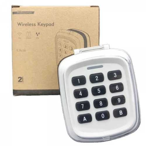 Wireless Keyless Entry Keypad for Garage Door Opener, Multi-Frequency 280-868MHz Remote Control with Code Access (White)
