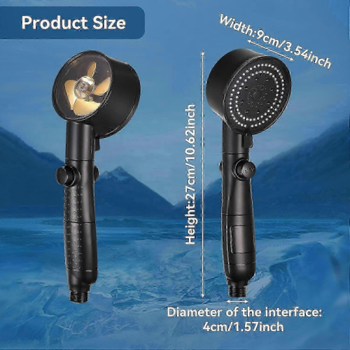 High-Pressure Handheld Shower Head with LCD Temperature Display, 5 Spray Modes, Water-Saving Design, Pause Function, Easy Installation 1
