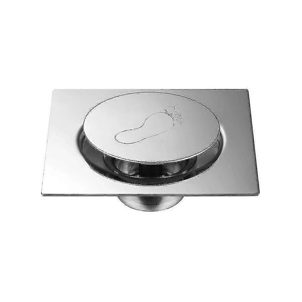 Kikidex (As Show, One Size) Floor Drain Stainless Steel Floor Drain Hidden Floor Drain Bounce Press Floor Drain (15X15)