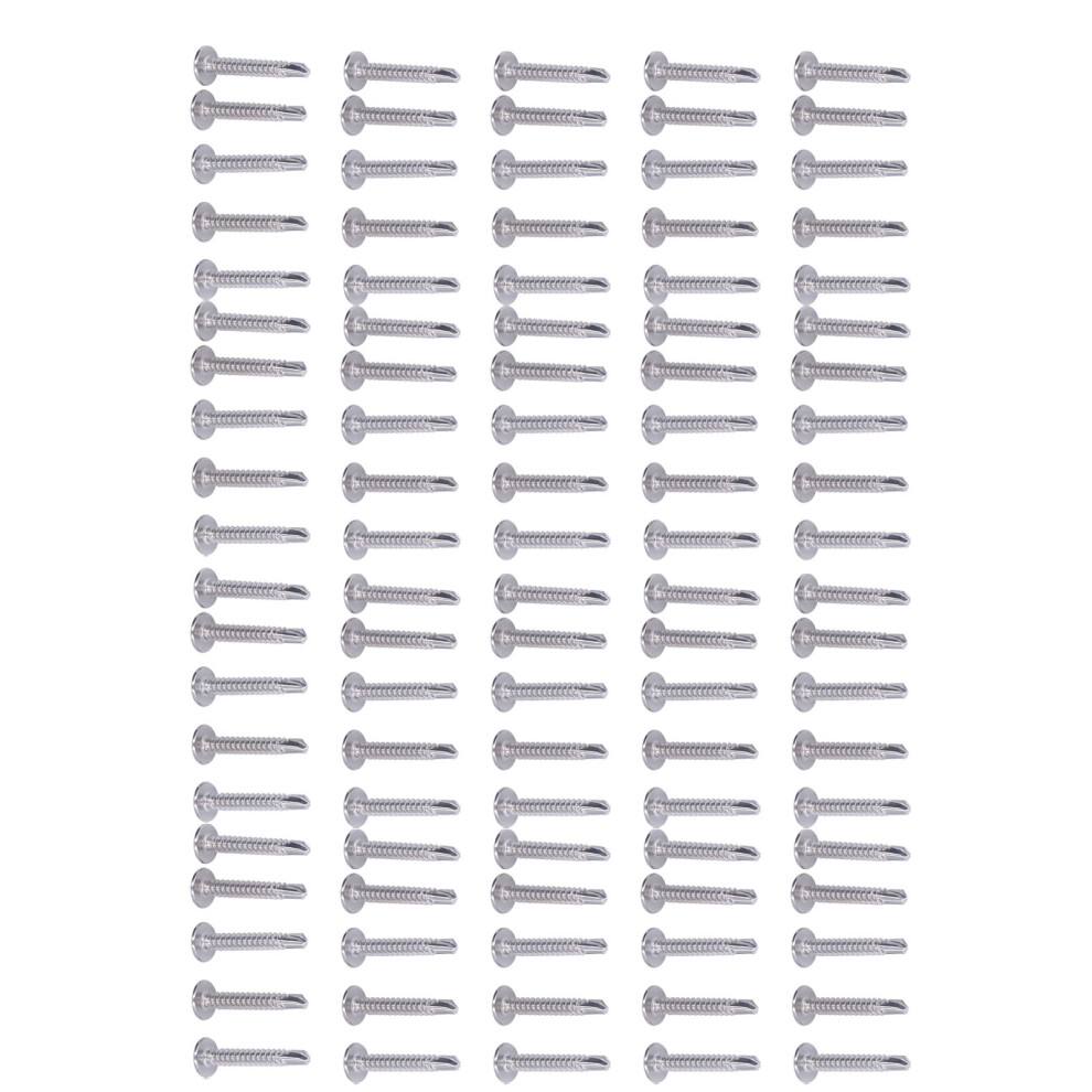 100Pcs 410 Stainless Steel Non-Slip Self Tapping Screws For Heavy Duty 9341357442275