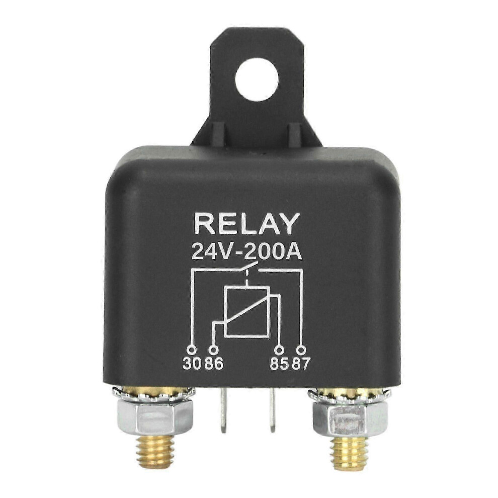 Kikidex (As Show, One Size) 24V 200A Car Start Relay High Current Normally Open Brass Coil Vehicle Starter Relay 4 Pin