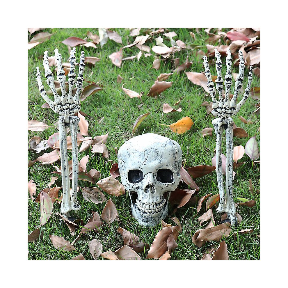 Kikidex (As Show, One Size) Halloween Skeleton Hand Decoration, Garden Decoration, Skeleton Skull Decoration