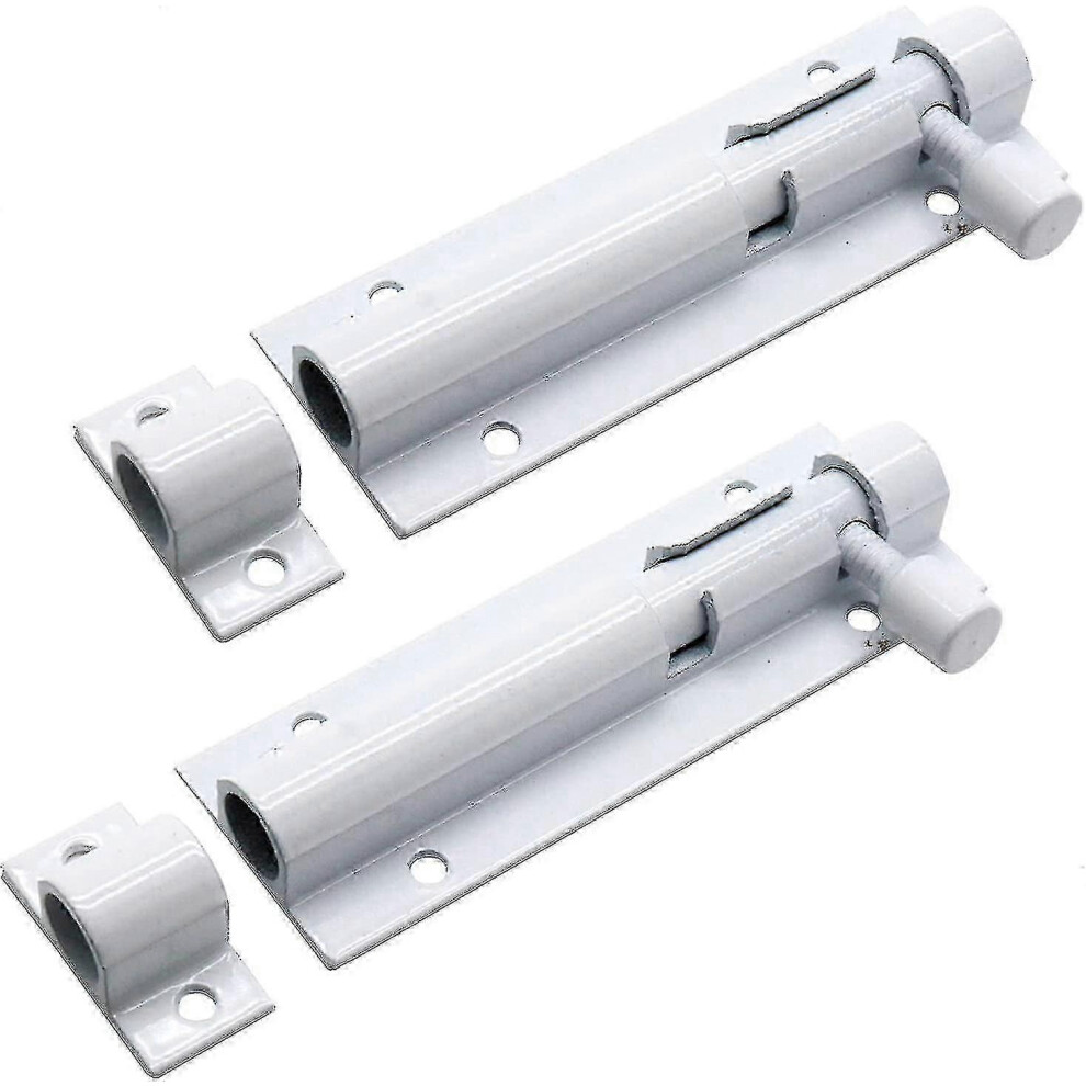 Kikidex (As Show, One Size) Aluminum Alloy Slide Bolt Latch Door Barrel 3 Inch Security Gate Sliding Latch 2Pcs White