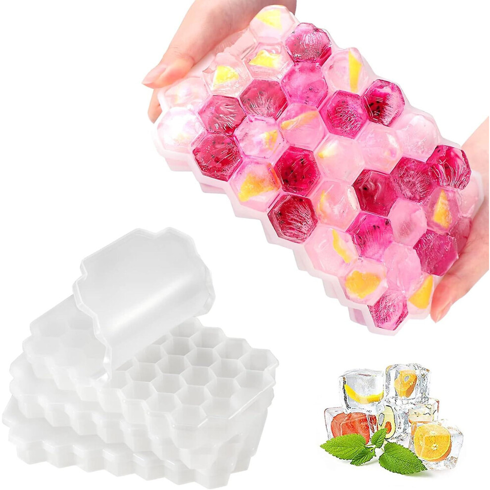 Kikidex (As Show, One Size) Ice Cube Tray, 3 Packs Silicone Ice Cube Mold With Lid, 111 Ice Cube Molds, Lfgb Certified And Bpa Free, For Cocktails, Whiskey