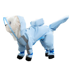Dog Raincoats Hooded Slicker Large Ponchos for Small to-Blue M