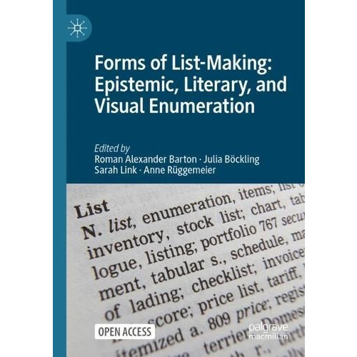 Forms of ListMaking Epistemic Literary and Visual Enumeration Paperbac