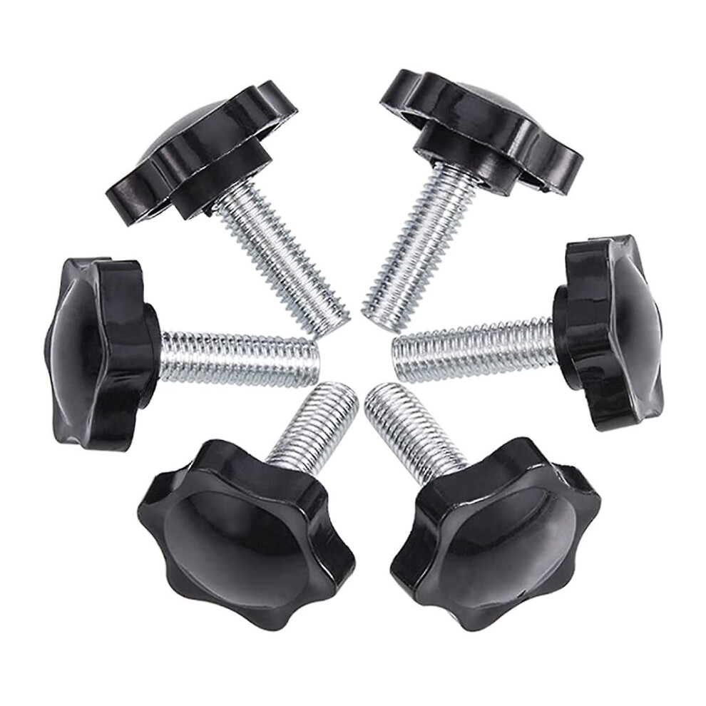 Kikidex (As Show, One Size) 6-Pack M8x25mm Thumb Screw, Plastic Star Knurled Thumbscrew Clamping Knob