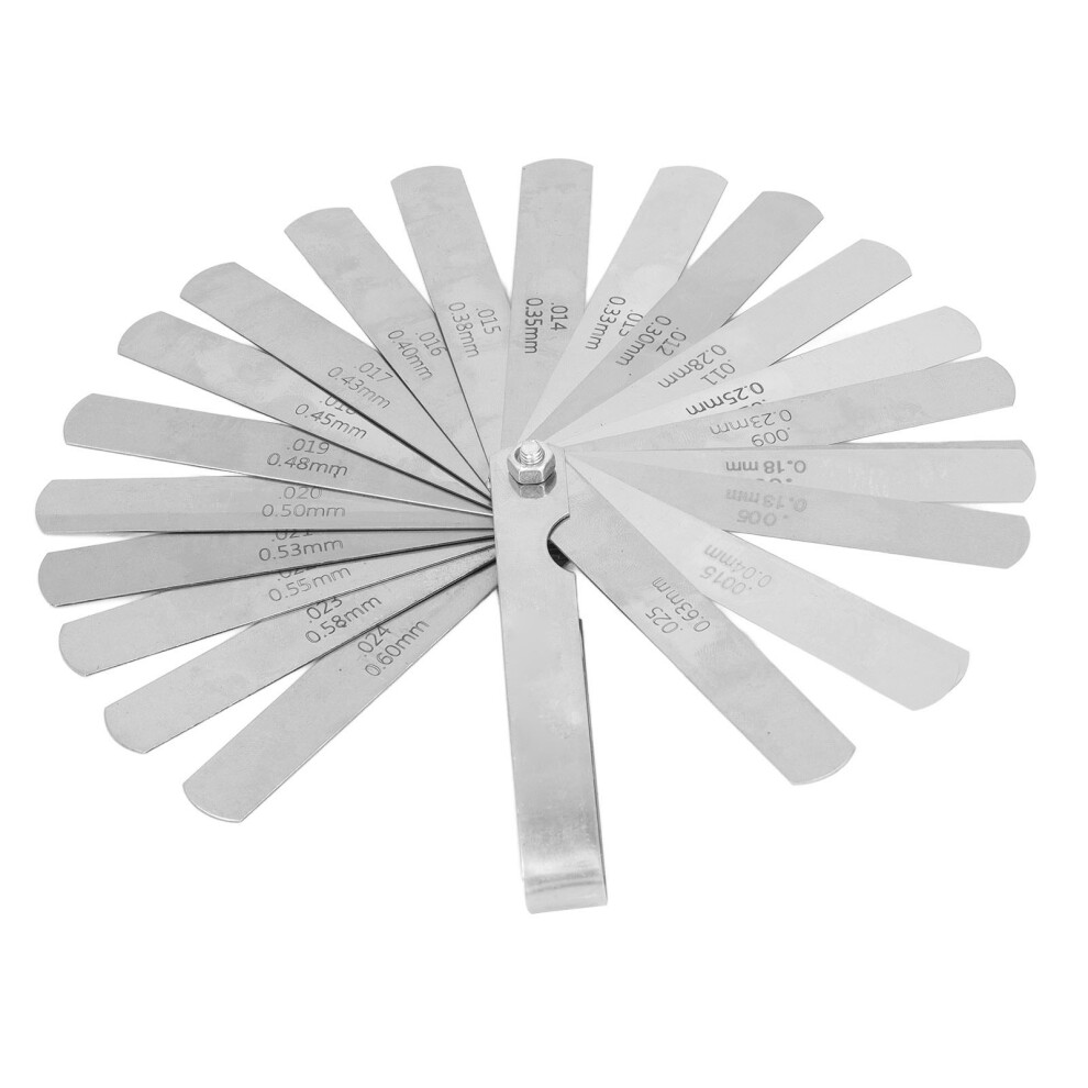 Workshop-Grade Feeler Gauge 26 Blades 0.04-0.63Mm Stainless Steel For Projects 3091357443623