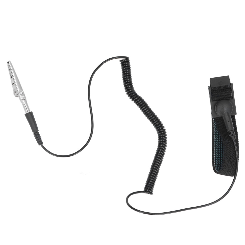 Adjustable Static Resistant Wrist Strap With Extra Long Wire - Black 8771357443407