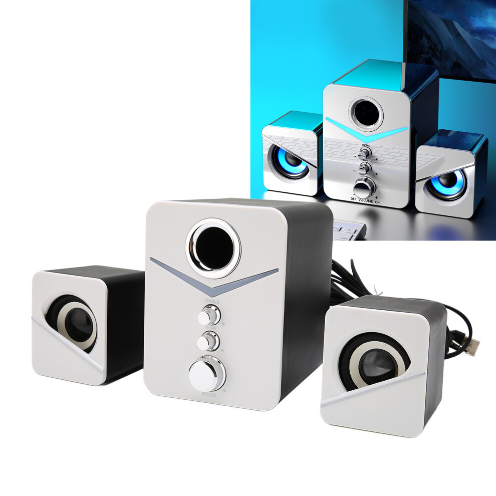 Dâ221 Bluetooth Desktop Speaker 2.1 Chan, Deep Bass, White 9481357443985