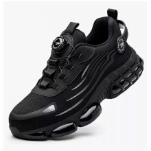 (Black, UK 7-41) Men Women Safety Shoes Work Trainers Steel Toe Cap Lightweight Shoes UK