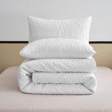 (Grey, Double) Pinsonic Floral Duvet Cover Set – Embossed Medallion Design, Ultra Soft & Lightweight Bedding – Elegant Minimalist Look, Easy Care
