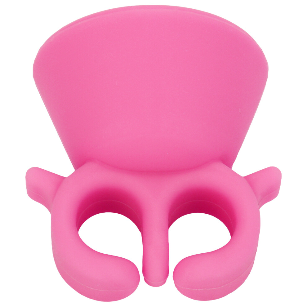 Pink Portable Silicone Nail Polish Holder Ring Wearable Manicure Tool
