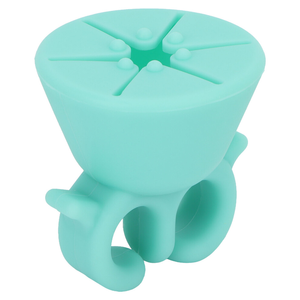 Green Soft Silicone Wearable Nail Polish Bottle Holder Ring For Manicure