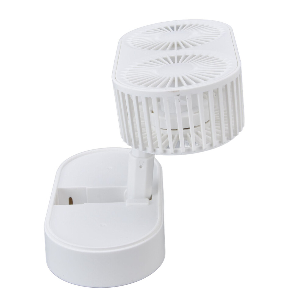 Desktop Double Fan 135 Adjustable Handheld Fan, 1200Mah, White 8451357446669