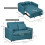 Homcom HOMCOM 2 Seater Sofa Bed Convertible Bed Settee with Cushions, Pockets, Blue 9
