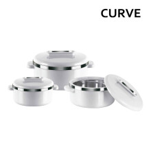 (3pc White) Insulated Hot Pot Set Tableware Insulated Casserole Set Cookware Dish Kitchen