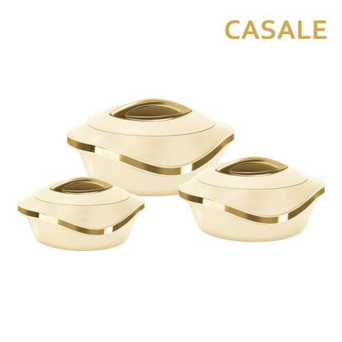 (3pc White) Insulated Hot Pot Set Tableware Insulated Casserole Set Cookware Dish Kitchen 1