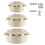 (3pc White) Insulated Hot Pot Set Tableware Insulated Casserole Set Cookware Dish Kitchen 8