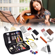 72-teilige Gitarrenzubehör-Set mit Tragetasche, Saiten- und Saitenabstandsmesser, Edelstahl-Metall