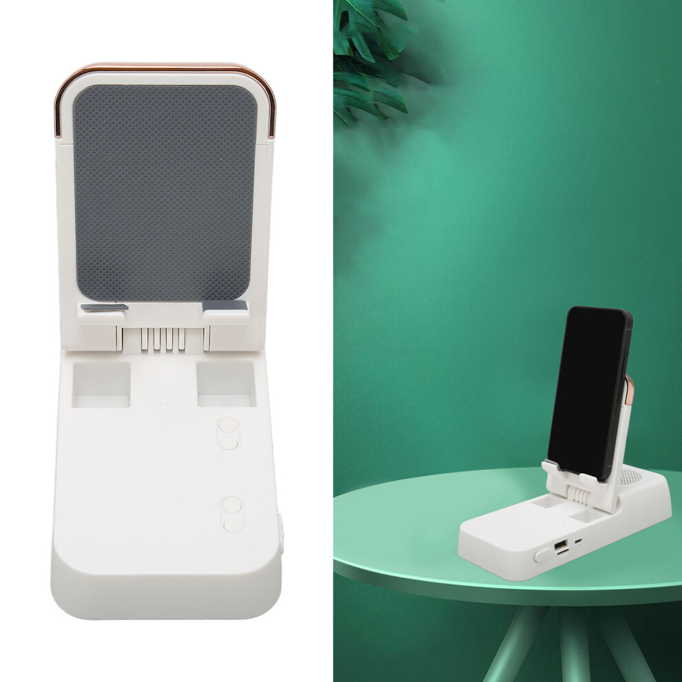 White Cell Phone Stand with Bluetooth Speaker, 18650 1200mAh, 4-13in-image-OPC-PMPDMT2-NEW