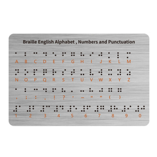 Braille Education Tool With Raised Alphabets Numbers Punctuation