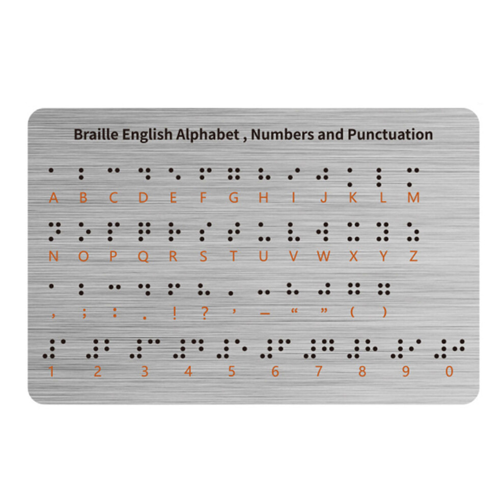 Braille Education Tool With Raised Alphabets Numbers Punctuation