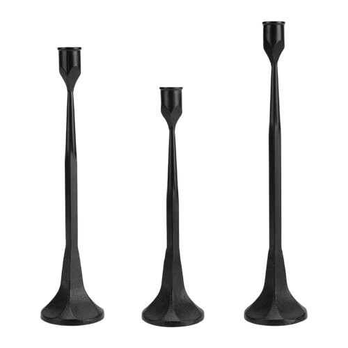 Gold Taper Candlesticks Wedding Reception Decors Durable-Black