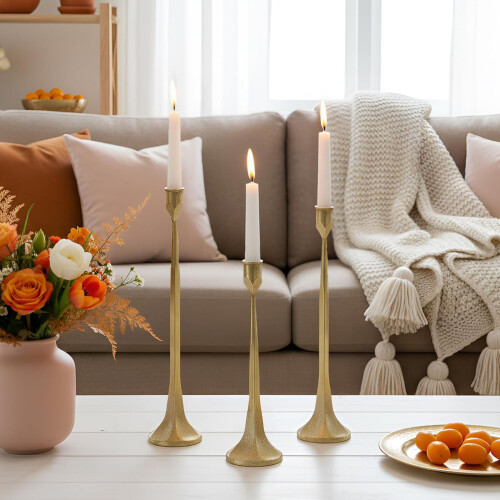 Gold Taper Candlesticks Wedding Reception Decors Durable-Black 2