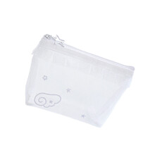 Lace Trim Pencil Case See Through Cosmetic-White storage bag