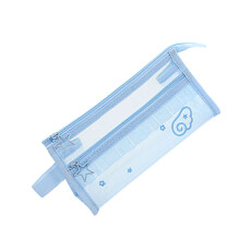 High Capacity Pencil Case See Through Lace-Blue pencil case