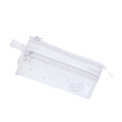 Double Layered Lace Pencil Case Breathable-White pencil case