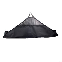 Fishing Unhooking Mat Weigh & Measure Sling, Heavy Duty PVC Black Fish Bag With Ruler 124.5x55 cm For Anglers Fish Care