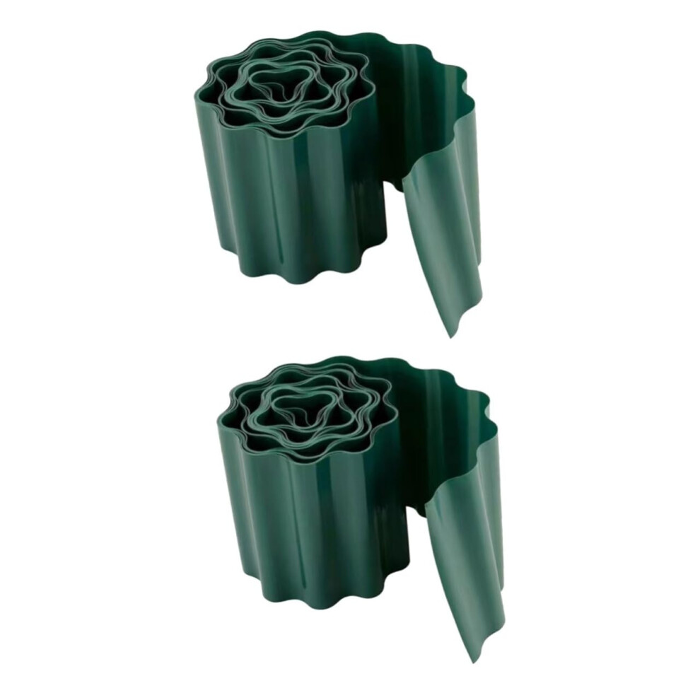 2Pcs Flexible Plastic Garden Lawn Edging Fence Border Smooth Surface Curved And Straight Borders For Flower Beds 9339159949634