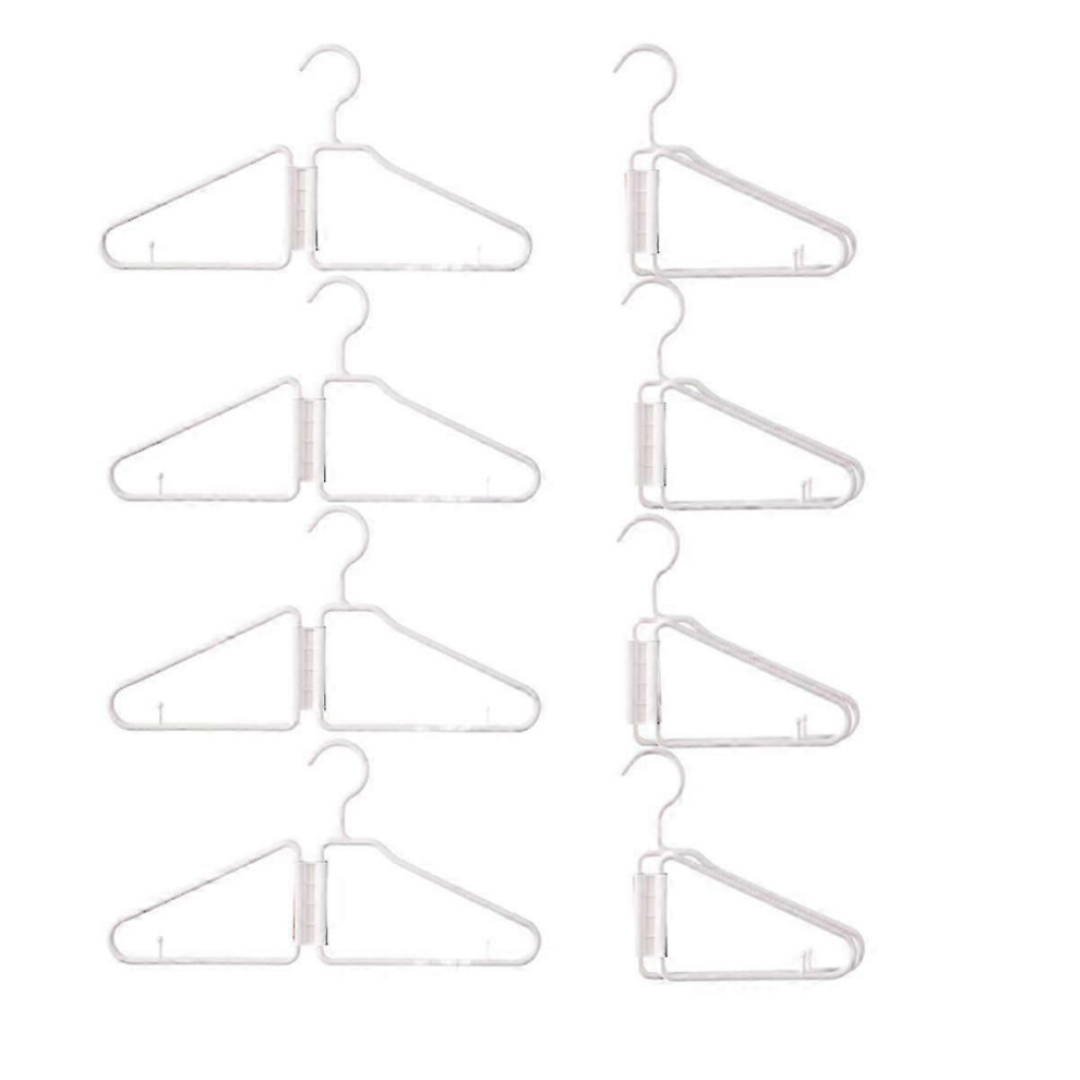 Kikidex (As Show, One Size) 8Pcs Foldable Hangers, Plastic Foldable Hangers, Portable Folding Clothes Hanger, Foldable Travel Hangers (White)