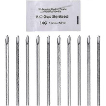 (As show, Color 1) 10 Pcs Piercing Needles 14g Sterile Disposable Tattoo Accessories Piercing Needles