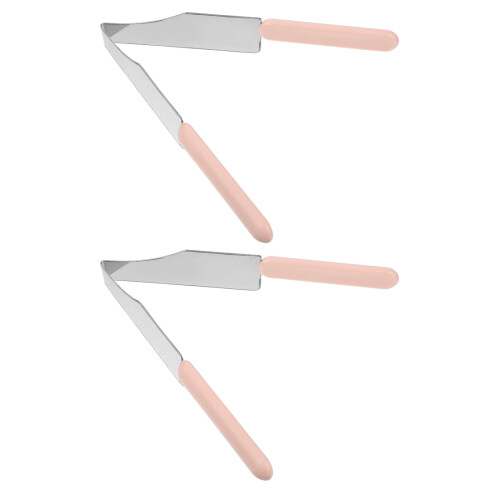 10Pcs Stainless Steel Cake Transfer Tool Pink for Precise Portioning 2