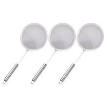 6 Pcs Stainless Steel Skimmer Spoon Fine Mesh Long Handle