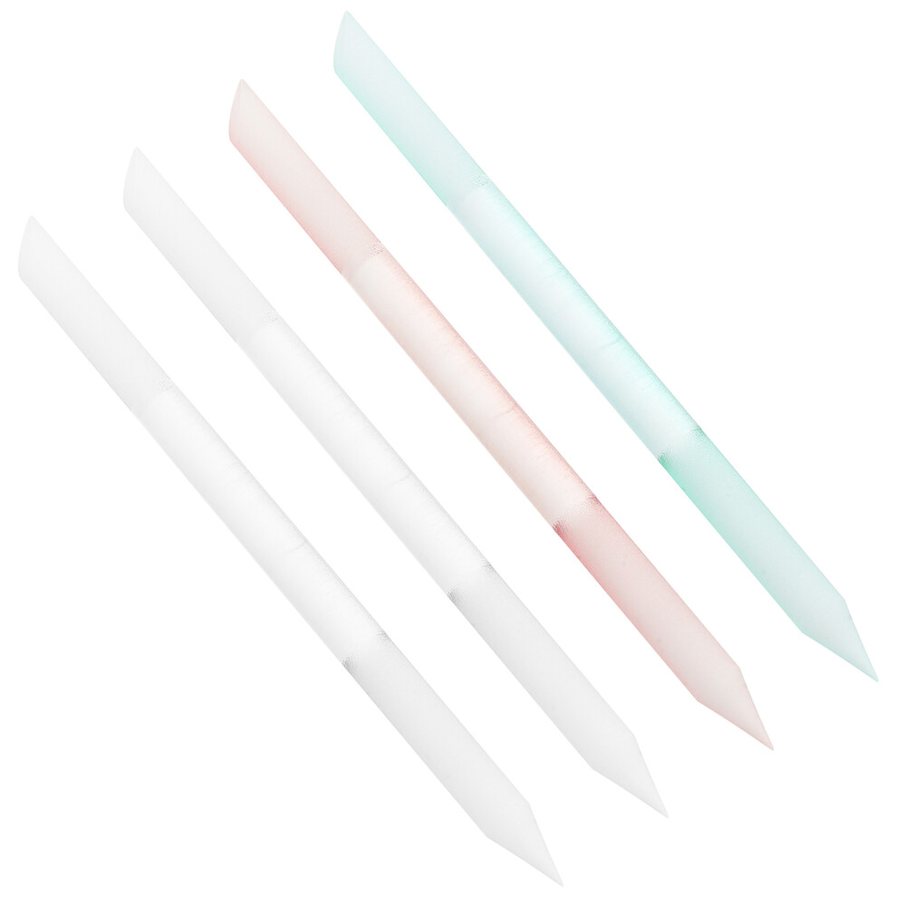 Happyyami 12Pcs Double Ended Glass Nail Cuticle Pusher And Buffer Multi Color