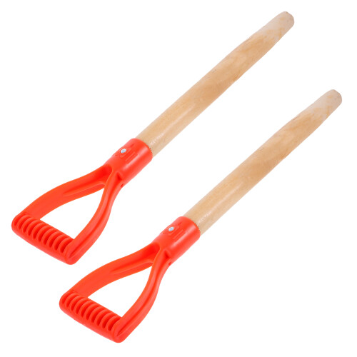 4Pcs Wood Garden Fork Handle Replacement -Shaped Comfortable Grip 2