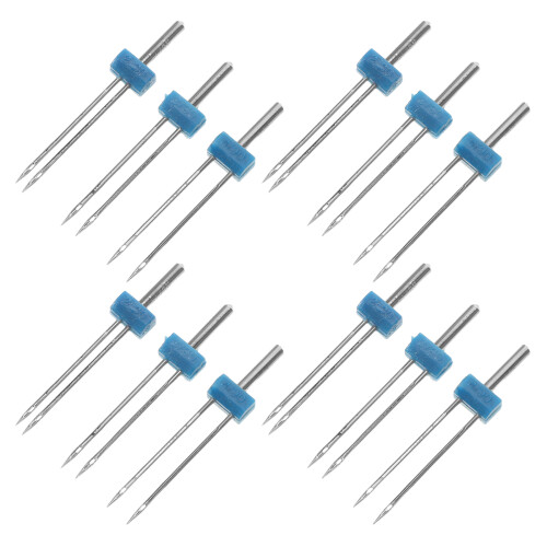48 Pcs Universal Twin Needles For Sewing Machines With Plastic Box 2