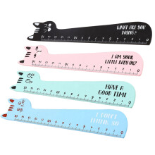 4PCS Kitten Thema Tekening Linialen Multifunctionele Houten