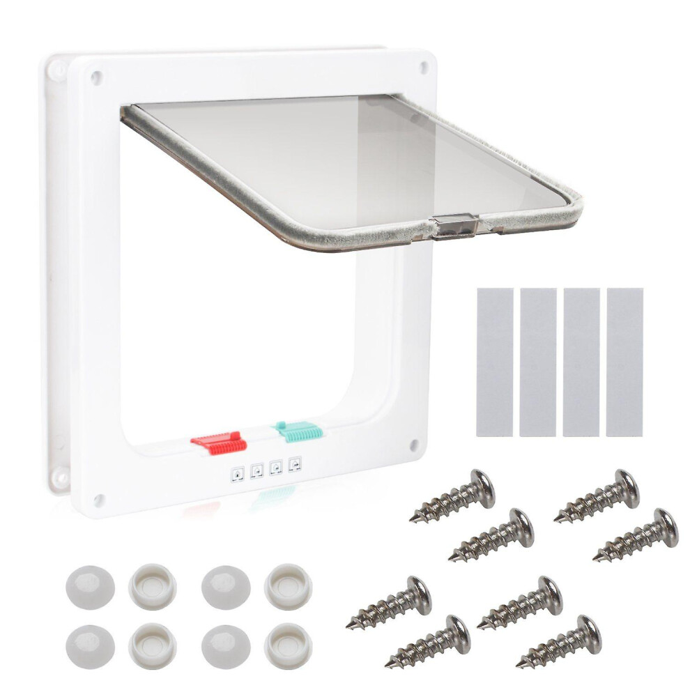 Kikidex (As Show, One Size) Cat Flap 4-Way Cat Flap For Dogs Cat Flap Cat Flap For Cats Cat Flap Cat Flap
