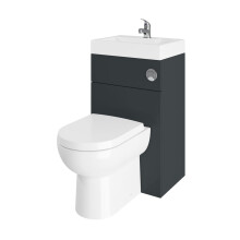 2 In 1 Black Vanity Unit with Basin, WC Unit and Concealed Cistern 500mm - Oslo By Voda Design