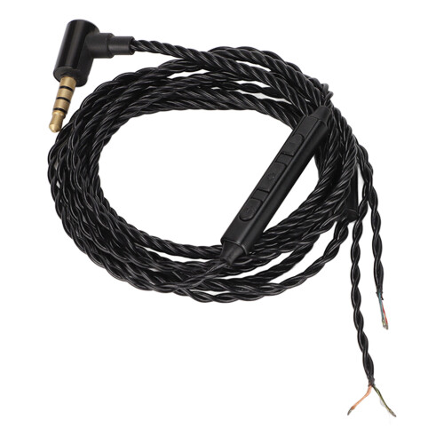 Cable de auriculares de 4 núcleos OFC, negro, con micrófono, 120 cm 1