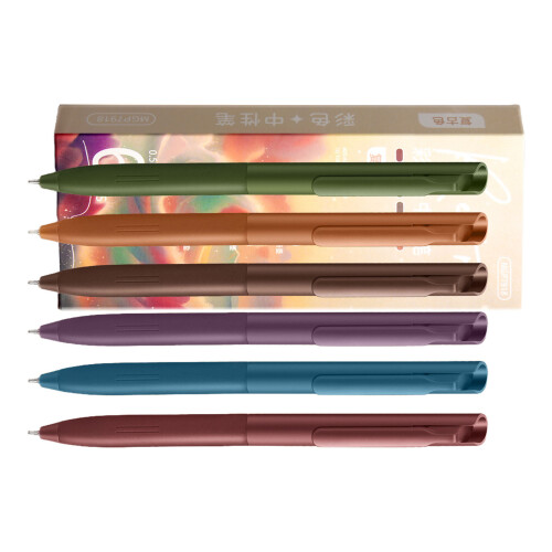 Ensemble de stylos Gel à séchage rapide, 6 pièces,-Couleur rétro