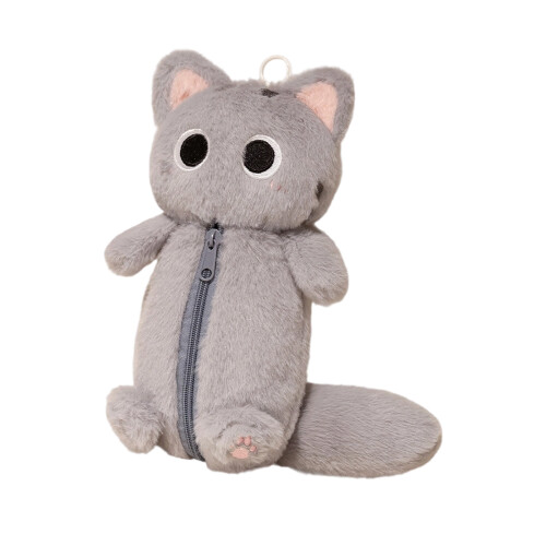 Tissu spacieux de compartiment de cas zippé par modèle-Chat gris