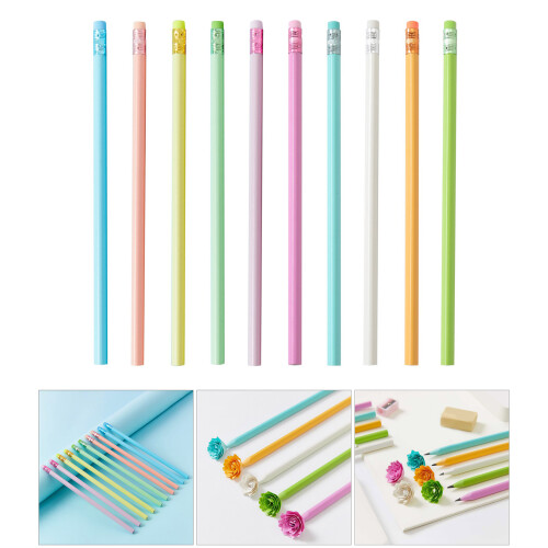 Crayons de couleur Macaron avec gomme, 30 pièces, crayons-Jaune 2