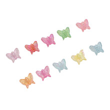 Cuentas en forma de mariposa, 100 piezas, plástico, coloridas.